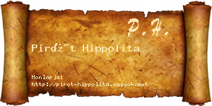 Pirót Hippolita névjegykártya